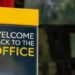 office welcome back sign