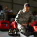 A biomedical equipment technician with the 121st Medical Group of the Ohio National Guard packs her gear for a training event.