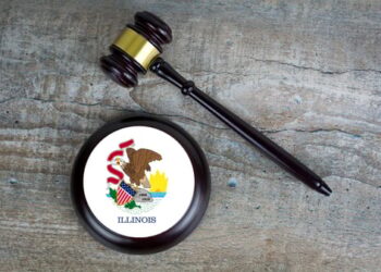 Illinois flag and gavel