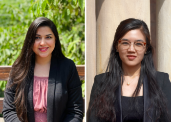 From left to right: Henigson fellow Seher Aftab and Satter fellow Rosalinn Zahau