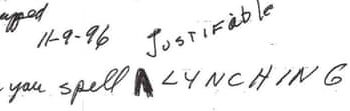 The note from Balentine’s 1999 defense lawyers.