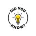 Did you know circle message bubble with light bulb emblem. Banner design for business and advertising. Vector illustration