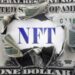 NFT ( Non-Fungible Token ) text in a torn dollar bill
