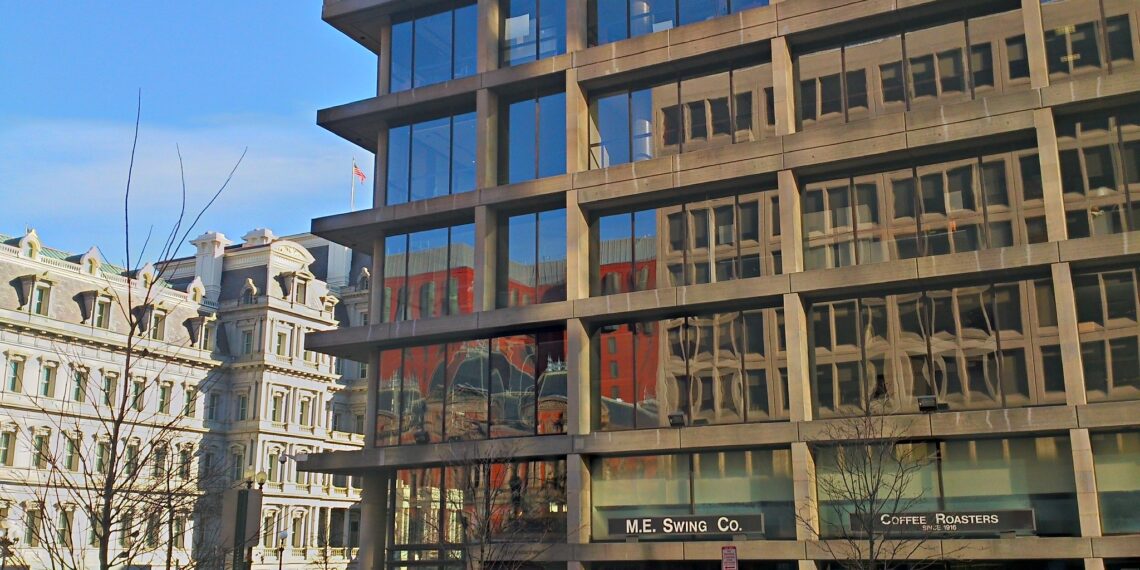 Brutalist office building in Washington D.C.