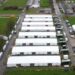 A row of eight marquees where thousands of asylum seekers were kept at Manston.