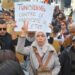A protest in Tunis against Kais Saied after his statement against immigrants.