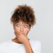 shock surprise Terrified afro american woman