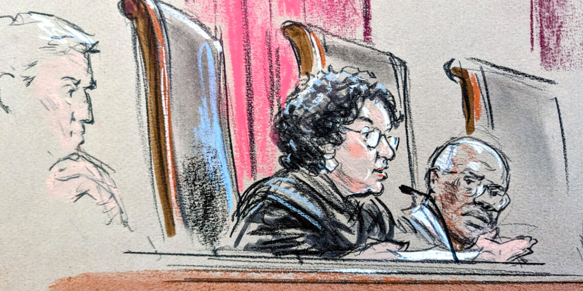 Justice Sotomayor speaking from the bench while Justice Thomas looks on.