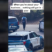 Amazon delivery driver walks through standoff scene to deliver package