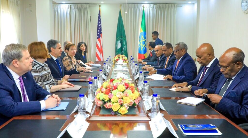 U.S. delegation meets with Ethiopian representatives around table. Credit: MFA Ethiopia