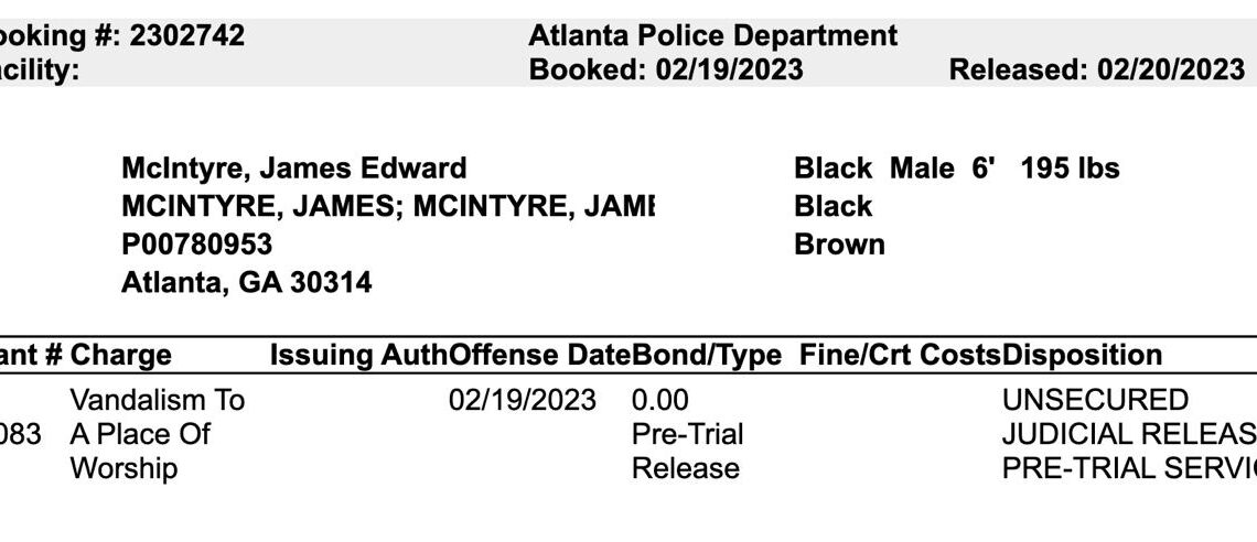 Man arrested over disturbing graffiti at historic black Atlanta church – Law Officer