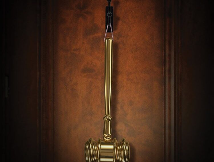 gavel on hook