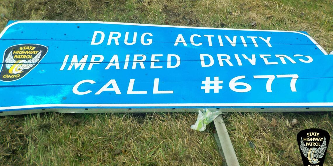 Drunk driver crashes into a “don’t drink and drive” sign on St. Patrick’s Day