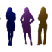 Silhouettes of five women
