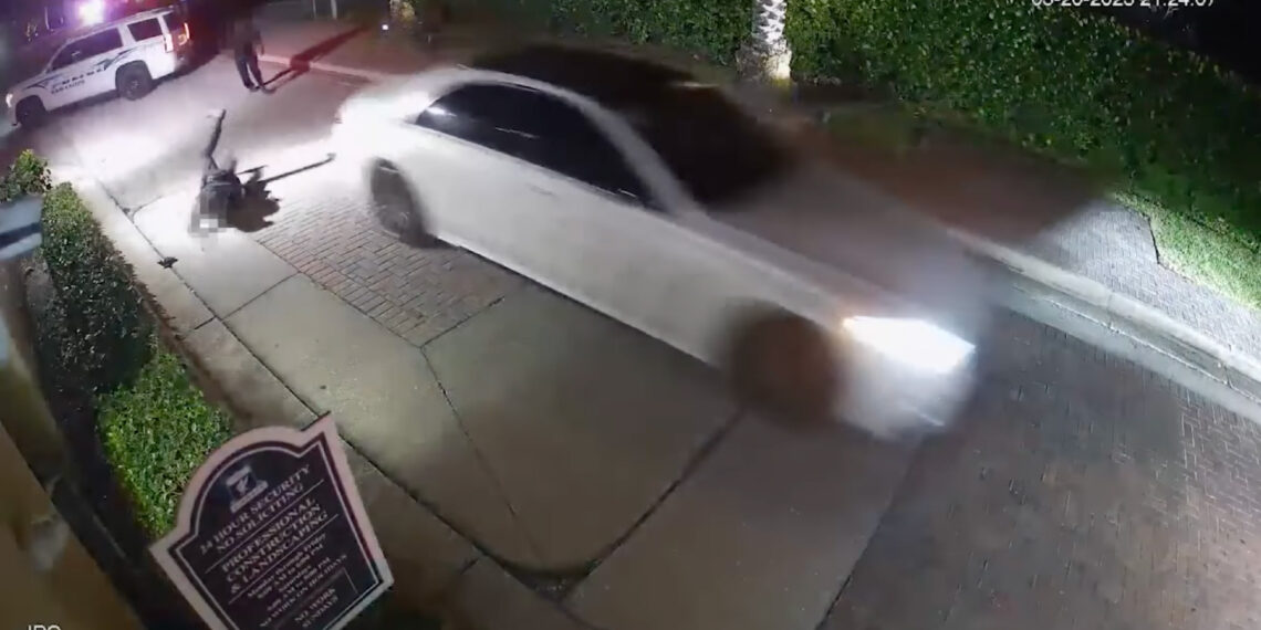 Florida police officer sent flying after being rammed by burglary suspect’s car