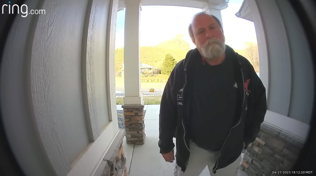 Jeffrey Roberts at Scott's door.