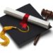 gavel diploma and hat