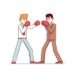 lawyers businessmen fighting boxing strategy
