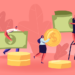People carrying money they've been awarded