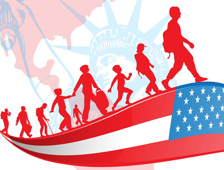 immigrants and the statue of liberty