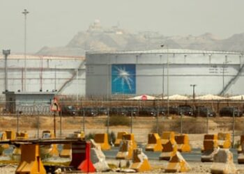 Storage tanks at an Aramco oil facility in Jeddah, Saudi Arabia.