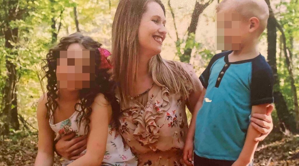 April Lyda with her two children