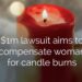 Candle burn lawsuit