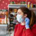 Woman in a face mask at a store