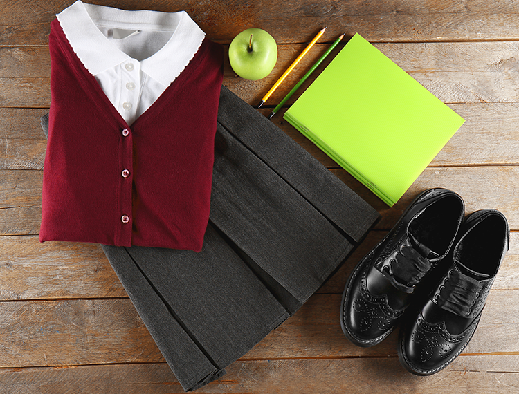 School uniform with a skirt