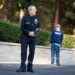 Los Angeles Police Chief Michel Moore is shot with a BolaWrap during a demonstration of the remote restraint device at the LAPD Police Academy in Los Angeles on Monday, December 9, 2019.