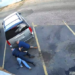 Bystander provides aid as suspect fires officer's gun during struggle