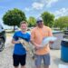 House explosion victims Casey Clontz, 38, and his son, Keegan, 12, holding fish