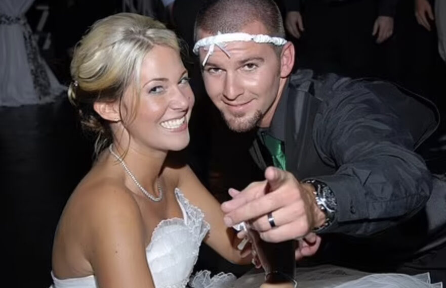 Ashleigh Watts and her husband.