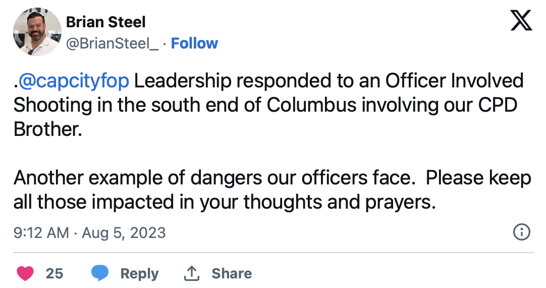 Columbus police shoot, kill man that charged with broken bottle – Law Officer