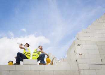 Construction Contractors building a big new home