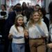 Mariana Agostinho, left,and her sister, Claudia, arrive at the European court of human rights.