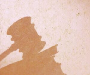 Silhouette of gavel