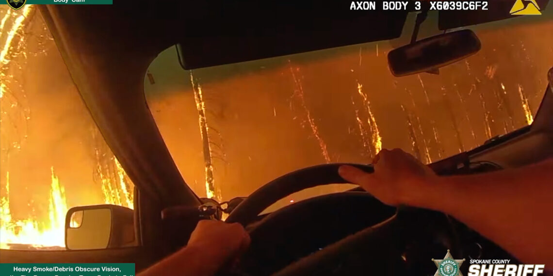 Body camera footage reveals Washington deputy’s heroic efforts in the face of danger during Oregon Road fire