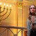 A survivor of Hamas’s attack on the Supernova music festival, Noa Ben Artzi, walks from the stage, during a gathering of the American Jewish Community in Washington’s Sixth & I Historic Synagogue on 17 October 2023.