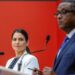 Then home secretary Priti Patel and Rwanda’s foreign minister Vincent Biruta, during a news conference in April 2022.