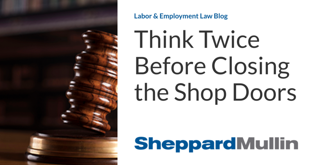 Think Twice Before Closing the Shop Doors