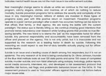 Suicide Prevention Is Dead Wrong – Law Officer