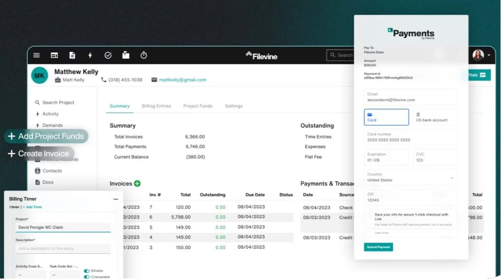 Practice Management Platform Filevine Adds Native Payments Feature to Round Out Its Time and Billing