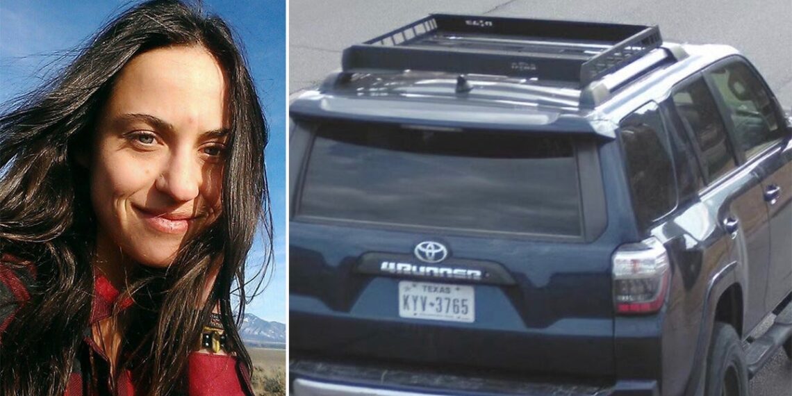 Woman next to photo of Toyota 4Runner