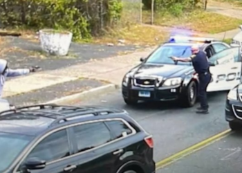 Surveillance video shows armed man raise gun, shoot at Conn. officer point-blank