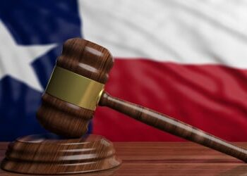 Texas flag and gavel