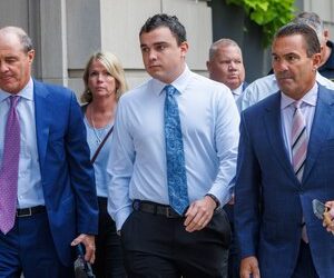 Prosecutors charged Mark Dial, middle, with murder and other charges for shooting and killing Eddie Irizarry while a Philadelphia Police officer.