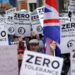 Many people carrying signs stating “Zero Tolerance For Antisemitism.” Source: Yahoo Images