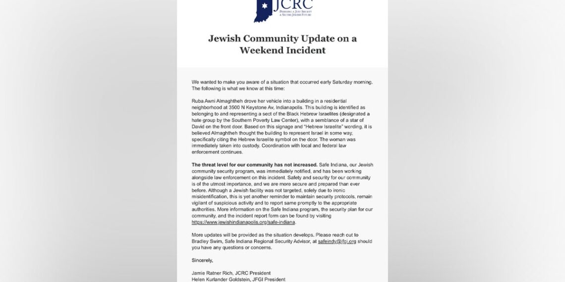 Statement from The Indianapolis Jewish Community Relations Council