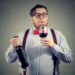 Sommelier smelling wine in glass